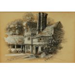 CHARLES WHYMPER (1853-1941) - An old farm house, en grisaille, signed, framed,