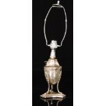 A hallmarked silver table lamp,