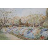 DOUGLAS MAPPIN (LATE 19TH/EARLY 20TH CENTURY) - A garden in bloom, watercolour, signed, framed, 29.