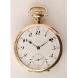 An early 20th Century American 14ct open faced, crown wind pocket watch,