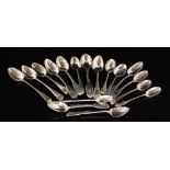 A parcel lot of hallmarked silver Georgian and later teaspoons to include, scroll back,