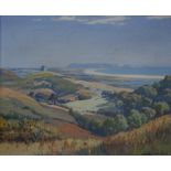 JOSEPH EDWARD HENNAH (1896-1963)) - Chesil beach toward Portland', oil on canvas, signed,