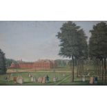 NATHANIEL PARR - 'A Front view of the Royal Palace of Kensington', hand coloured engraving,