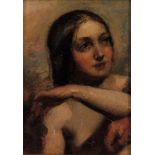 CIRCLE OF WILLIAM ETTY, RA (1787-1849) - Portrait study of a young woman, oil on board,
