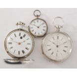 A late 19th Century hallmarked silver open faced chronograph pocket watch,
