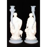 A boxed pair of contemporary Wedgwood Genius Collection figural candlesticks modelled as Ceres and