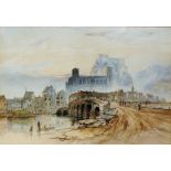 WILLIAM HENRY VERNON (1820-1909) - 'Houy on the Moselle', watercolour, signed, framed,