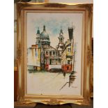 MARY LAYNE (CONTEMPORARY) - London street scene, oil on canvas, signed, framed, 91cm x 61cm.