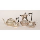 A Sheffield silver plate four piece tea