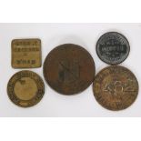 A Birmingham 1818 three pence and one pound note copper workhouse token,