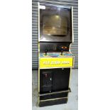 A 1980's New Video Game upright arcade machine case, not working, sold as case only, height 175cm,