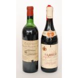 A bottle of Barolo Riserva Ascheri Giamcomo Halia 1982 red wine and a bottle of Chateau