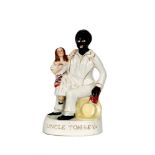 A 19th Century Staffordshire flatback figure modelled as Uncle Tom & Eva,