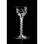 An 18th Century Jacobite drinking glass circa 1765,