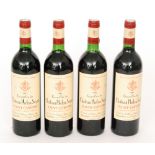 Four bottles of Grand Vin Du Chateau Phelan Segur Saint Estephe 1981 red wine (4)