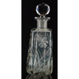 An early 20th Century scent bottle of tapered octagonal form,