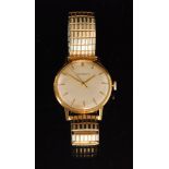 An 18ct Cortebert gentleman's wristwatch, circular ivory dial with gilt metal baton markers,
