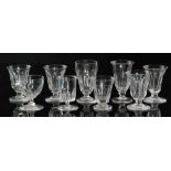 A collection of 19th Century jelly glasses with slice cut decoration.