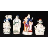 Four 19th Century Staffordshire figures comprising a model of Milton,