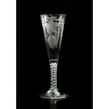 An 18th Century drinking glass circa 1765,