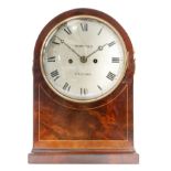 A George IV line inlaid mahogany bracket clock by Sowter Oxford, with twin fusee movement,