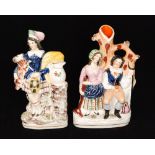 Two 19th Century Staffordshire flatback figures,