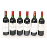 Four bottles of Chateau Ptensac Medoc Delon Liquard 1989 red wine together with two bottles of