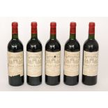 Five bottles of Chateau La Lagune Haut Medoc Grand Classe 1978 red wine (5)