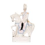 A 19th Century Staffordshire equestrian portrait figure of Prince Frederick Charles of Prussia,