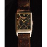 A 1940s Jaeger LeCoultre stainless steel gentleman's wristwatch,