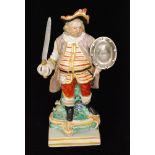 A 19th Century Wood & Caldwell pearlware figure modelled as the actor James Quin as Sir John