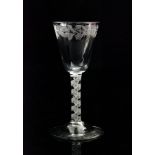 An 18th Century drinking glass circa 1765,