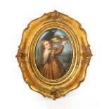 A late 19th Century KPM framed porcelain plaque painted after Titian,