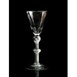 An 18th Century drinking glass circa 1750,