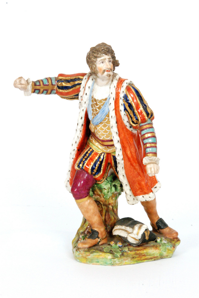 A late 18th to early 19th Century Derby porcelain figure modelled as Edmund Kean as Richard III,