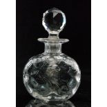 An early 20th Century Thomas Webb & Son scent bottle of spherical form,