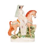 A 19th Century Staffordshire equestrian figure modelled as Louisa Fairbrother (Mrs Fitz-George),