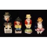 Four 19th Century Staffordshire models of Roger Giles,