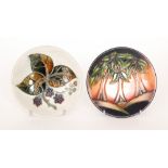 Two Moorcroft Pottery pin dish coasters,