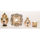 Four pieces of assorted early 20th Century Royal Crown Derby Imari wares comprising a small cabinet