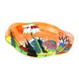 Carlton Ware - A 1930s Art Deco Revo dish decorated in the Anemone pattern with stylised flowers