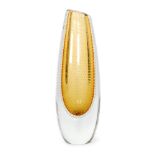 Gunnel Nyman - Nuutarjarvi Notsjo - A post war glass vase of slender ovoid form the internal amber