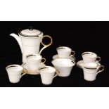 Eric Slater - Shelley - A 1930s Art Deco Regent shape coffee set comprising coffee pot,