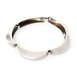 Georg Jensen - A 1970s Danish Sterling silver link bracelet formed of five crescent shaped links