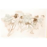 Frank Martin (1921-2005) - 'The Albertina Rasch Dancers', a coloured copper plate etching, signed,