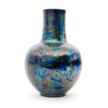 Ruskin Pottery - A large early 20th Century vase of ovoid form with a flared collar neck,