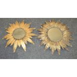 Unknown - Two wall mirrors of flowerhead design,