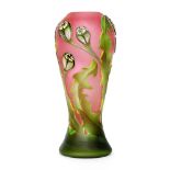 Richard Golding - Sarah Cowan - Okra - A studio cameo glass vase of waisted form cased in green and