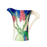 Clarice Cliff - Rudyard - A large Daffodil shape jug circa 1933 hand decorated with a stylised tree