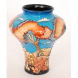 Emma Bossons - Moorcroft - A vase of inverted baluster form decorated with a tubelined tree lined